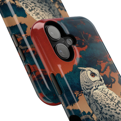 The Sunset Pine – Ukiyo-e Owl Design iPhone Case