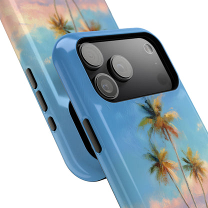 The Golden Hour Canvas – Painted Palm Design iPhone Case