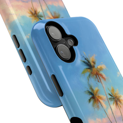 The Golden Hour Canvas – Painted Palm Design iPhone Case