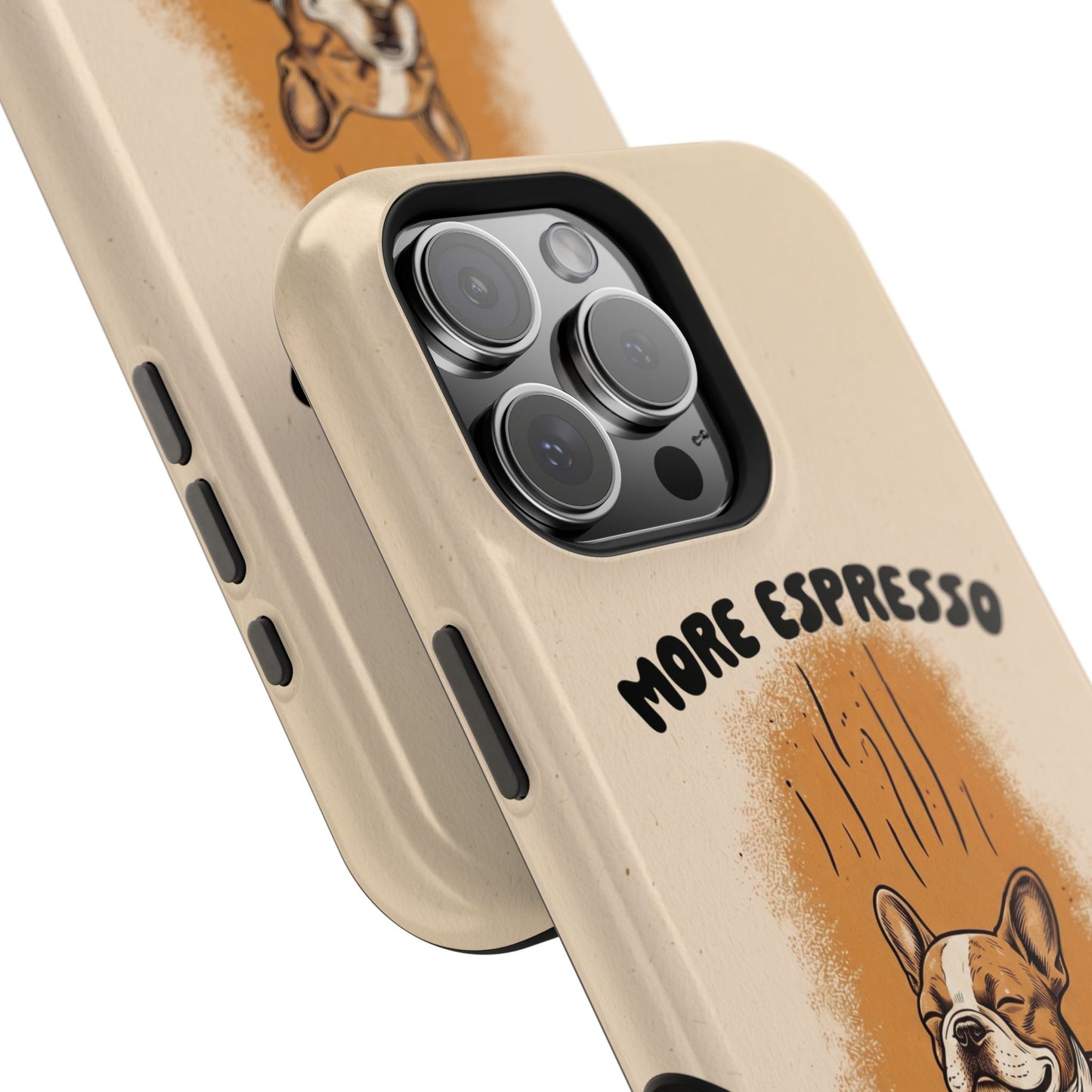 More Espresso, Less Depresso – Frenchie Coffee Design iPhone Case