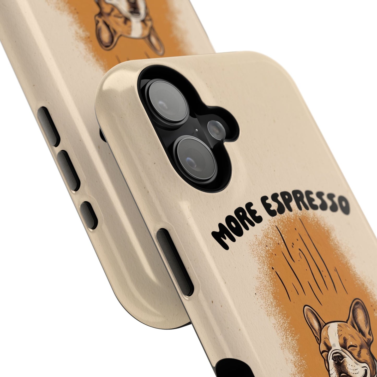 More Espresso, Less Depresso – Frenchie Coffee Design iPhone Case