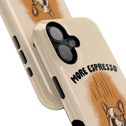 More Espresso, Less Depresso – Frenchie Coffee Design iPhone Case