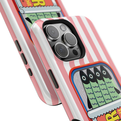 The Vintage Sardine Tin – Pop-Art Striped Design iPhone Case (Pink)
