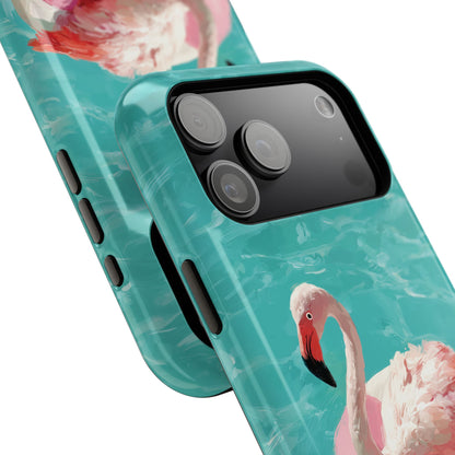 Out of Office Mode - The Poolside Flamingo Impressionist Summer Design iPhone Case