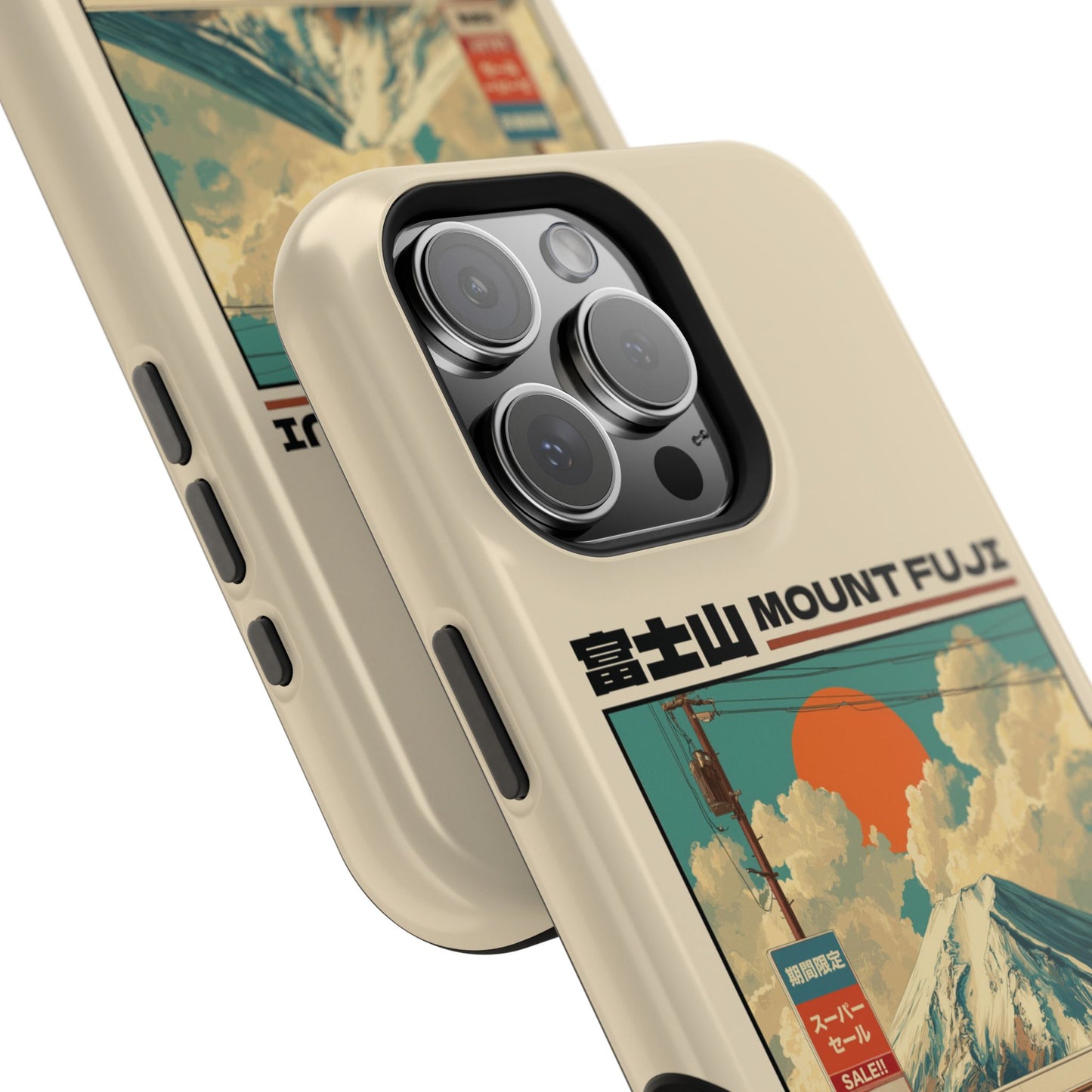 Fuji Golden Hour – Retro Anime Design iPhone Case