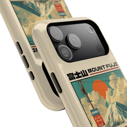 Fuji Golden Hour – Retro Anime Design iPhone Case