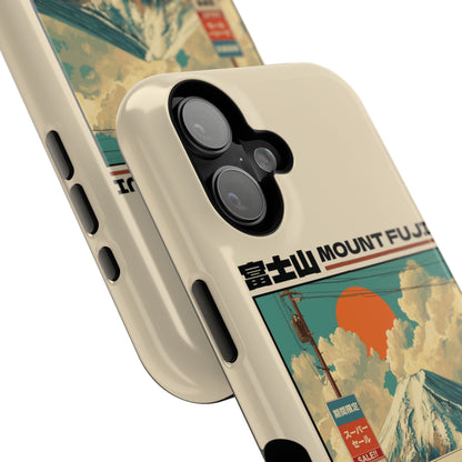 Fuji Golden Hour – Retro Anime Design iPhone Case