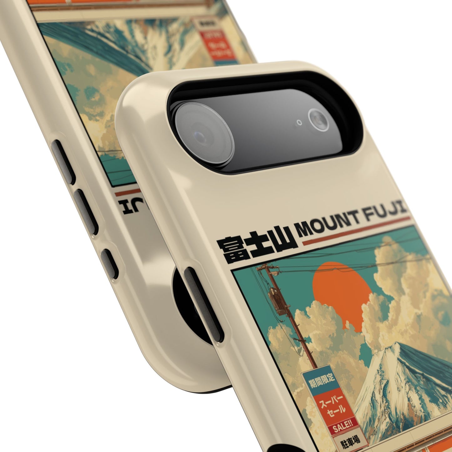 Fuji Golden Hour – Retro Anime Design iPhone Case