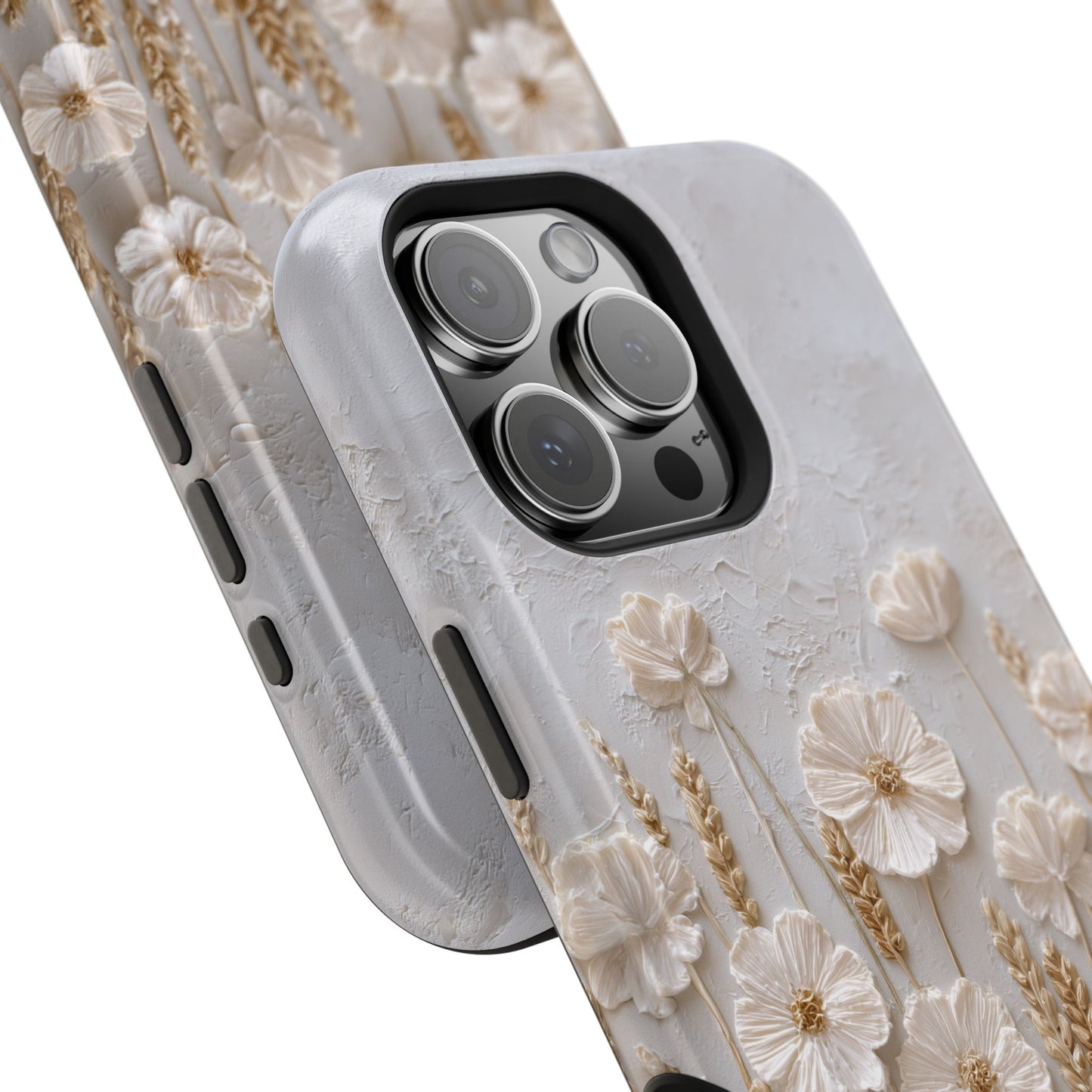 The Golden Meadow – 3D Impasto Botanical Design iPhone Case