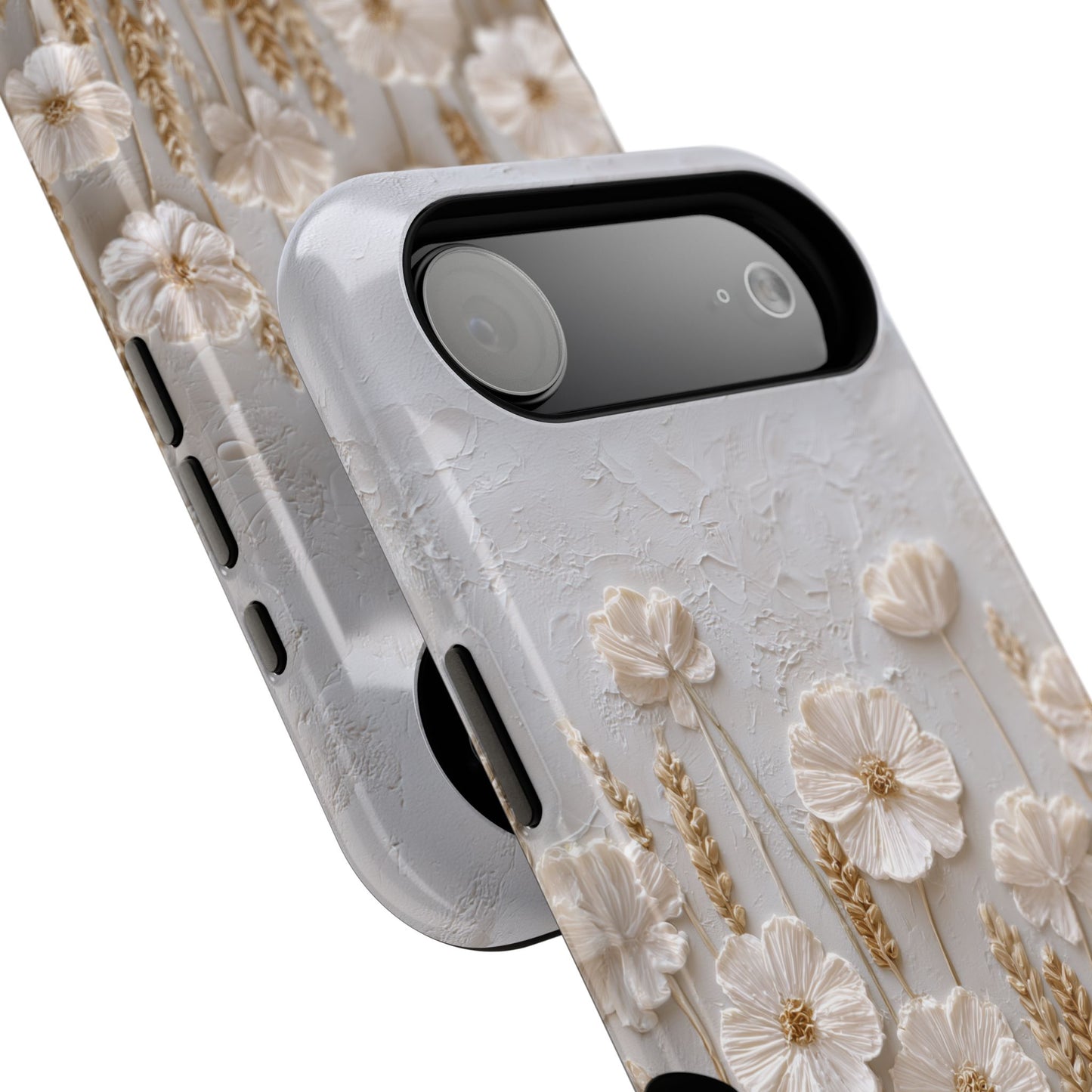 The Golden Meadow – 3D Impasto Botanical Design iPhone Case
