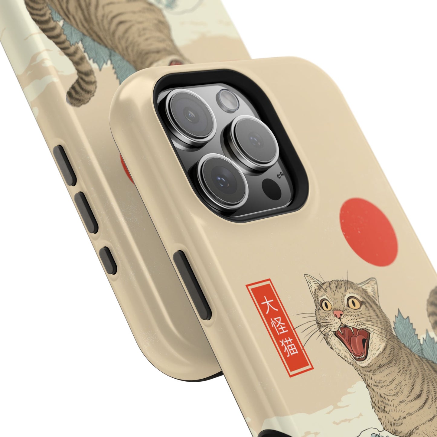 The Roaring Neko – Ukiyo-e Parody Design iPhone Case