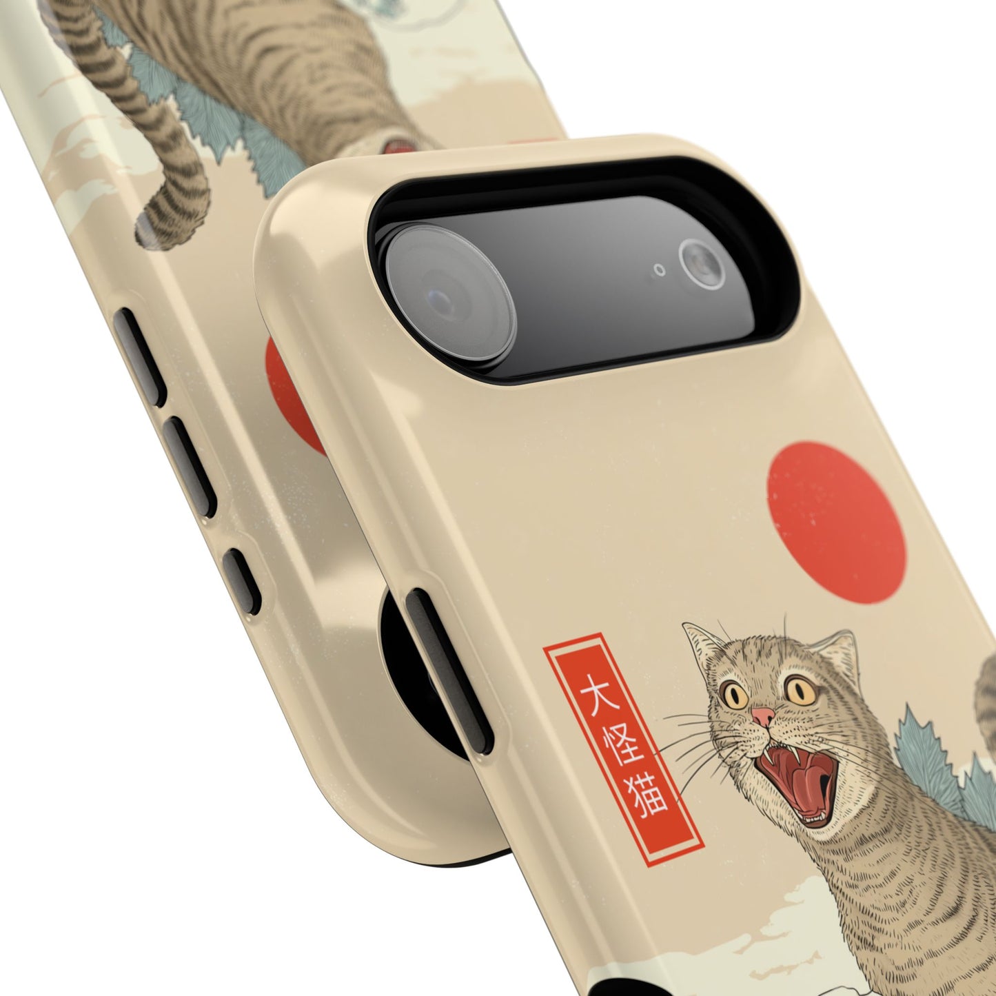 The Roaring Neko – Ukiyo-e Parody Design iPhone Case