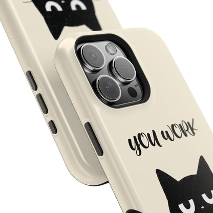 The Judgy Supervisor – Funny Black Cat Design iPhone Case