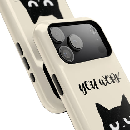 The Judgy Supervisor – Funny Black Cat Design iPhone Case
