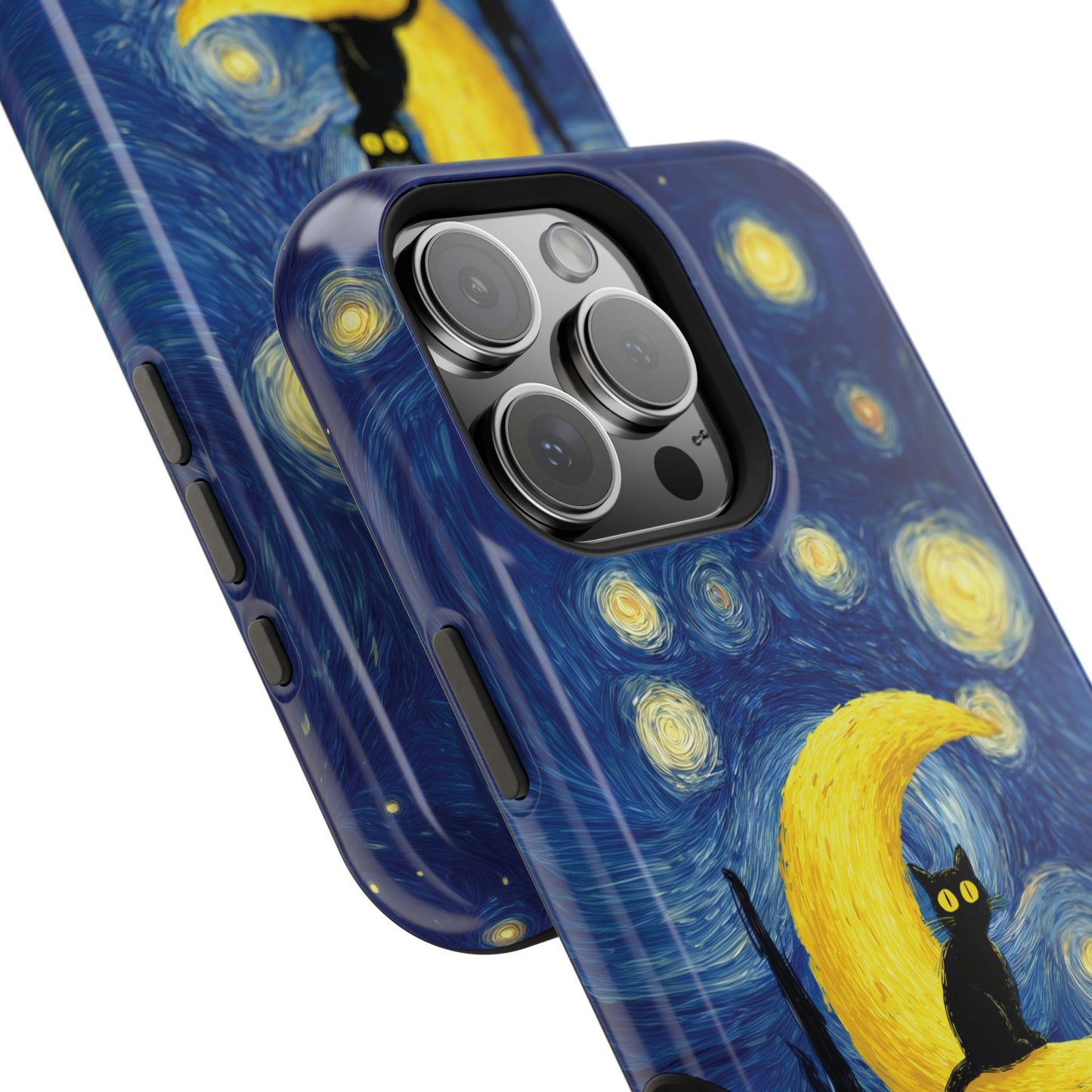 The Starry Night Feline – Fine Art Parody Design iPhone Case