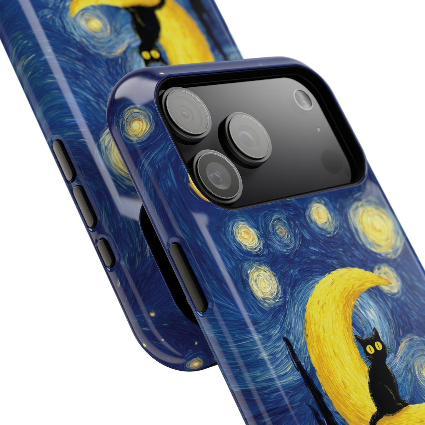 The Starry Night Feline – Fine Art Parody Design iPhone Case