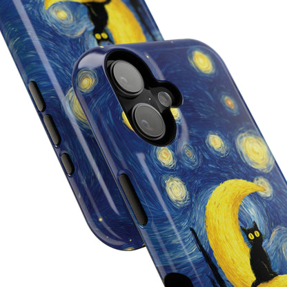 The Starry Night Feline – Fine Art Parody Design iPhone Case