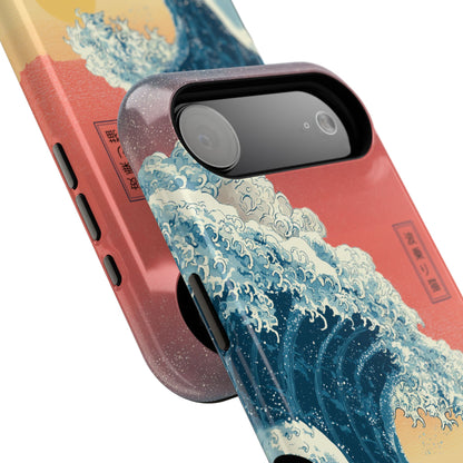 The Wave-Riding Neko – Sunset Surfer Case Design iPhone Case