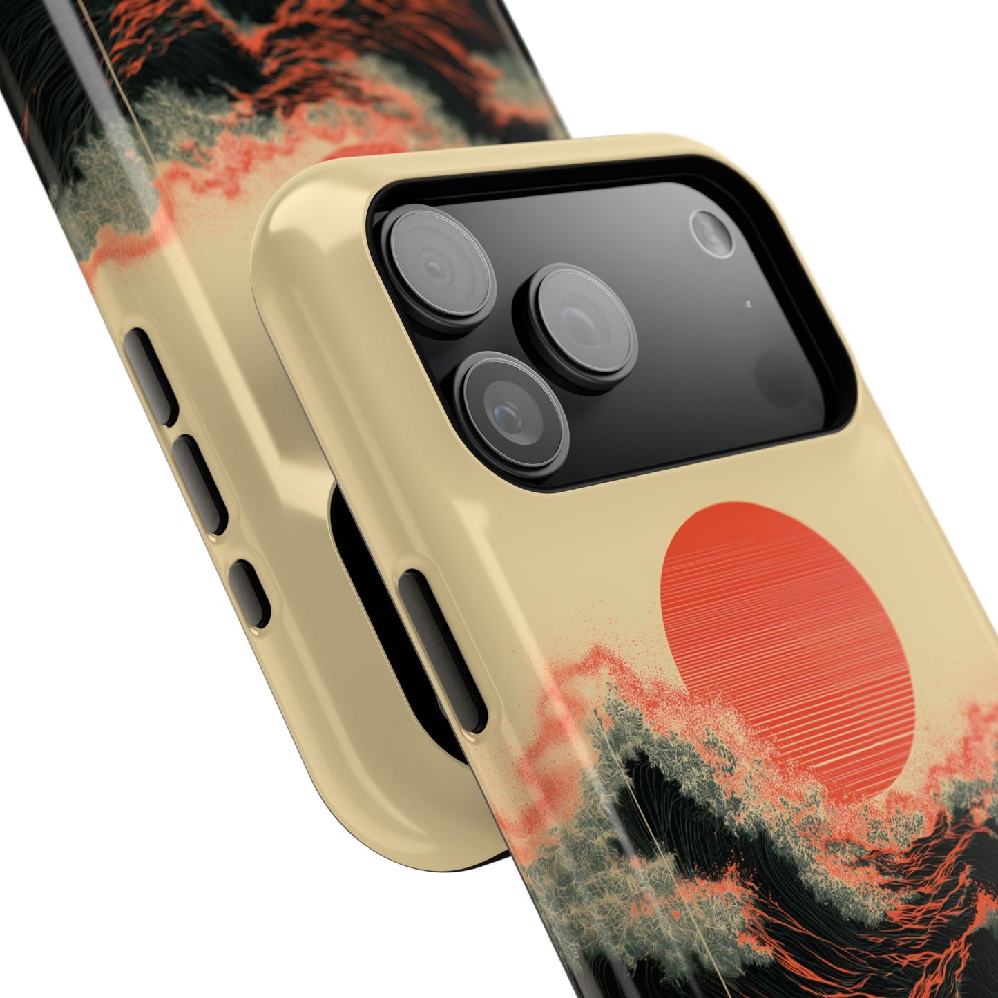 The Kyokujitsu Exhibition – Framed Rising Sun Wave Design iPhone Case