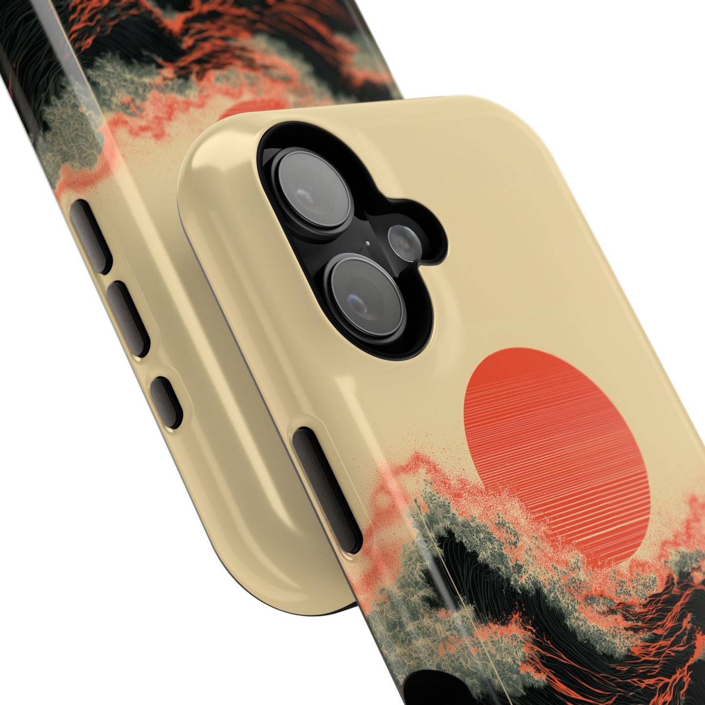 The Kyokujitsu Exhibition – Framed Rising Sun Wave Design iPhone Case