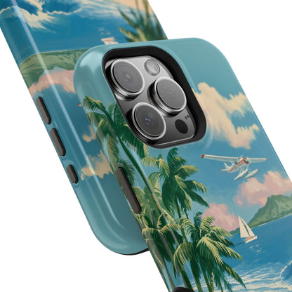 The Retro Paradise – Vintage Travel Poster Design iPhone Case