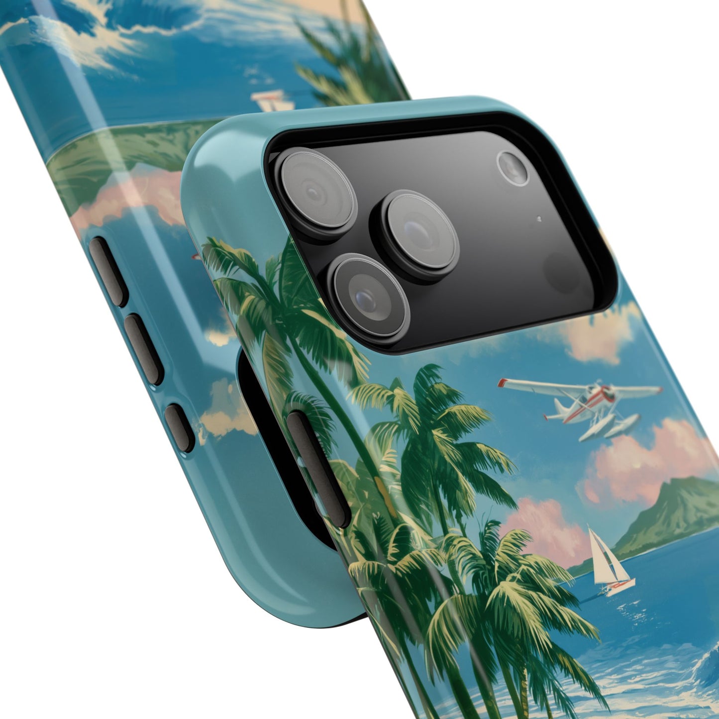 The Retro Paradise – Vintage Travel Poster Design iPhone Case