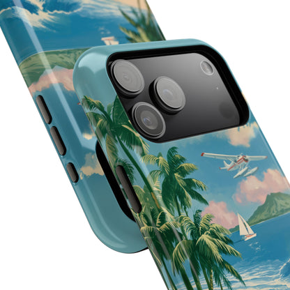 The Retro Paradise – Vintage Travel Poster Design iPhone Case