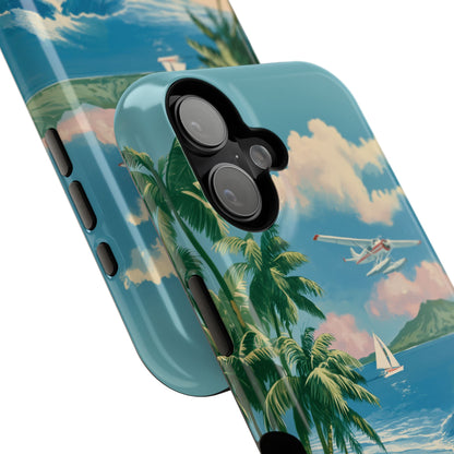 The Retro Paradise – Vintage Travel Poster Design iPhone Case