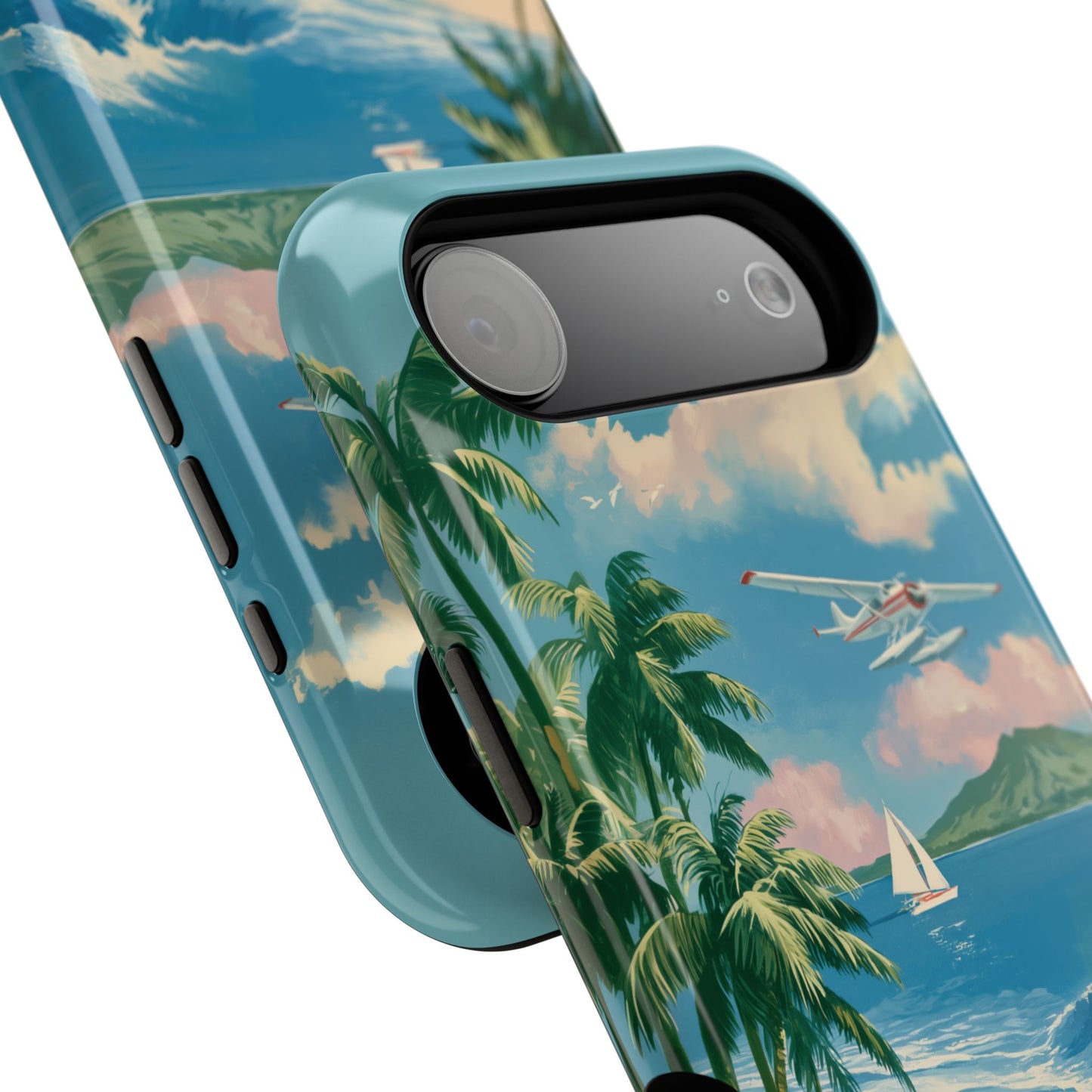 The Retro Paradise – Vintage Travel Poster Design iPhone Case