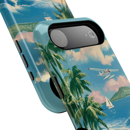 The Retro Paradise – Vintage Travel Poster Design iPhone Case