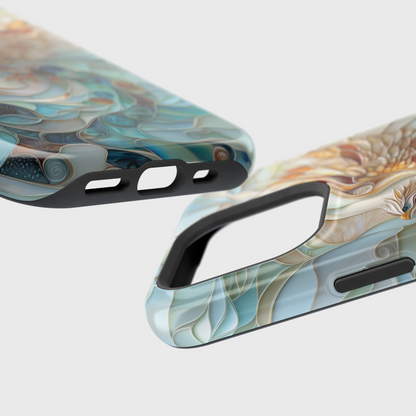 Majestic Phoenix Stained Glass Design iPhone Case