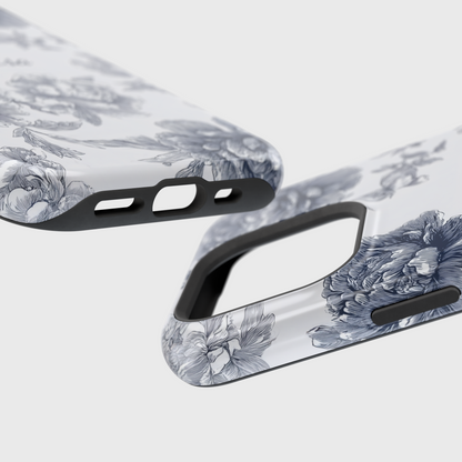 Personalisable Toile Floral Design iPhone Case