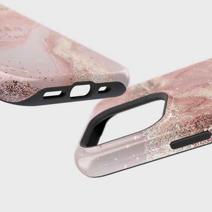 Personalisable Luxury Pink Marble Design iPhone Case