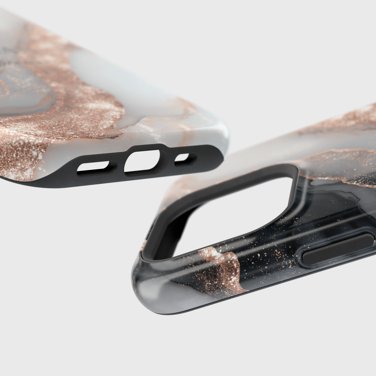 Personalisable Luxury RoseGold Marble Design iPhone Case