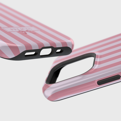 Personalisable Striped Design (Pink) iPhone Case