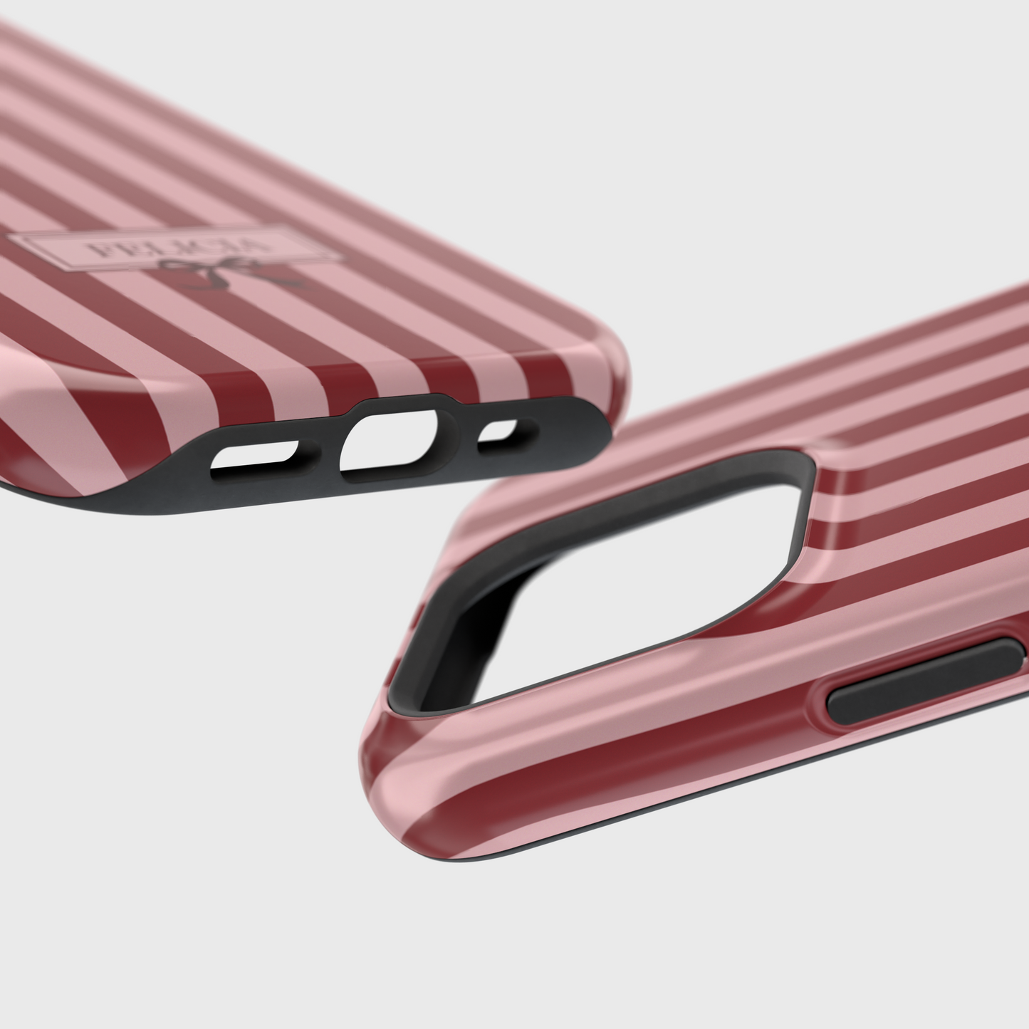 Personalisable Striped Design (Red) iPhone Case