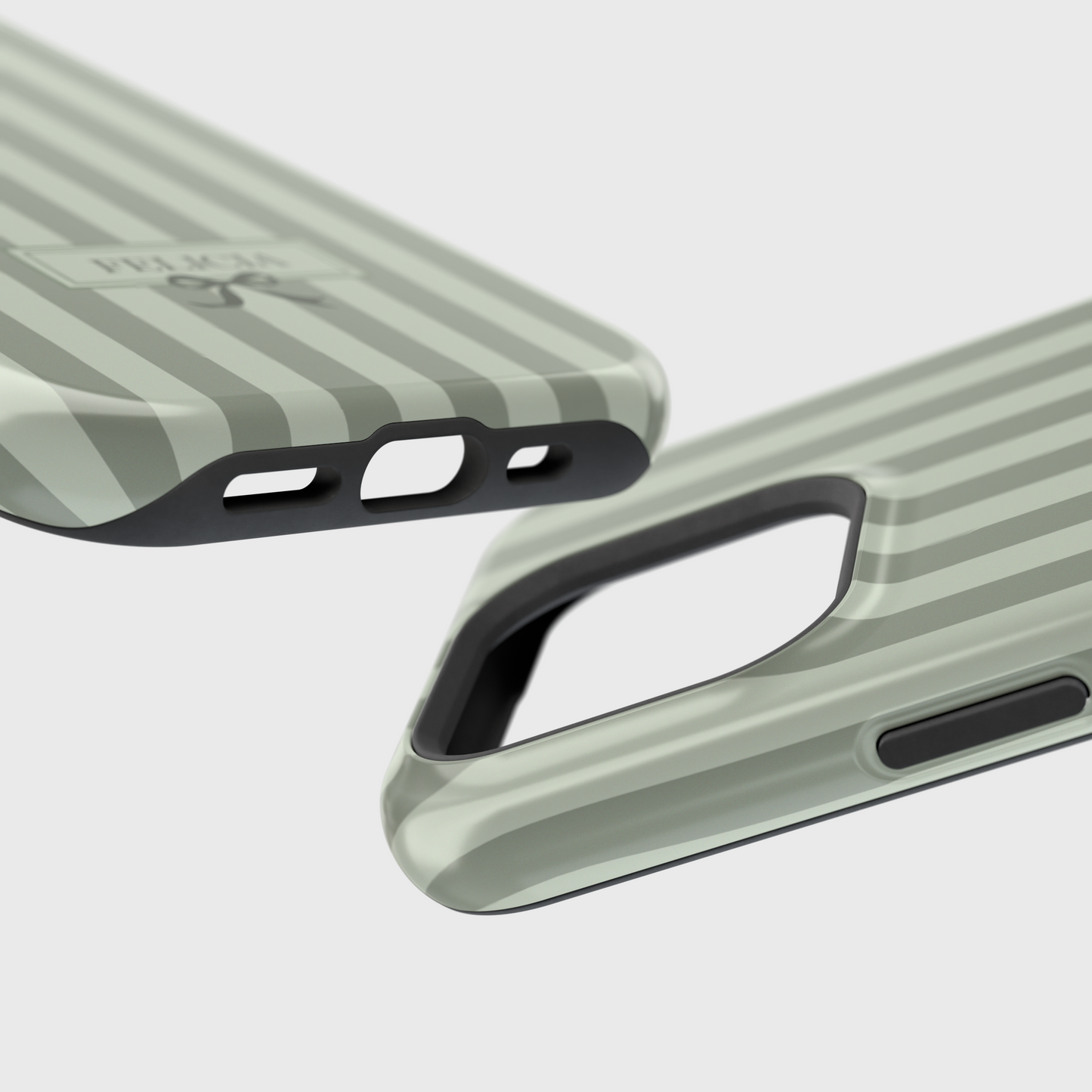 Personalisable Striped Design (Green) iPhone Case