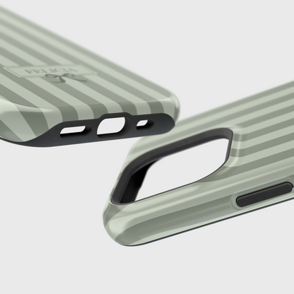 Personalisable Striped Design (Green) iPhone Case
