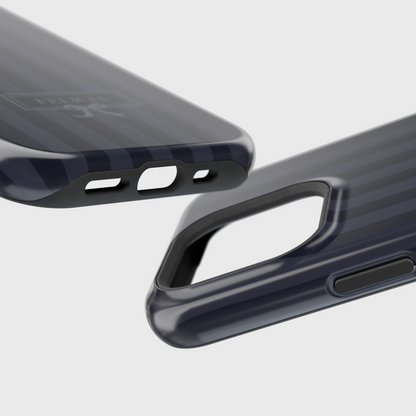 Personalisable Striped Design (Navy) iPhone Case