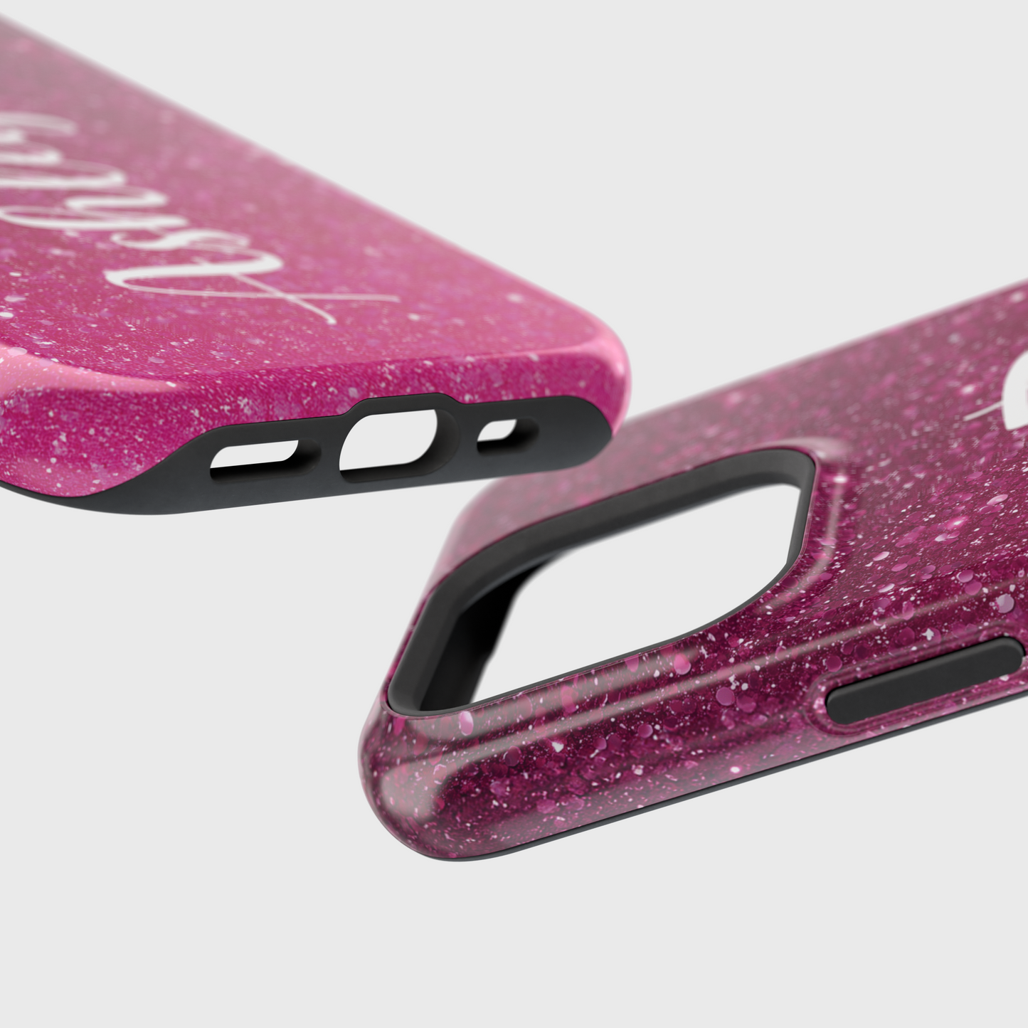 Personalisable Faux Red Glitter Design iPhone Case