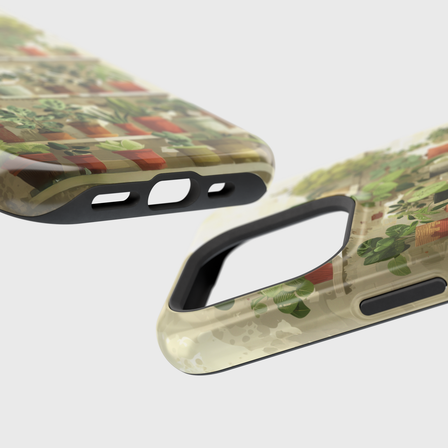 Potted Plants Shelves Watercolor Design iPhone Case