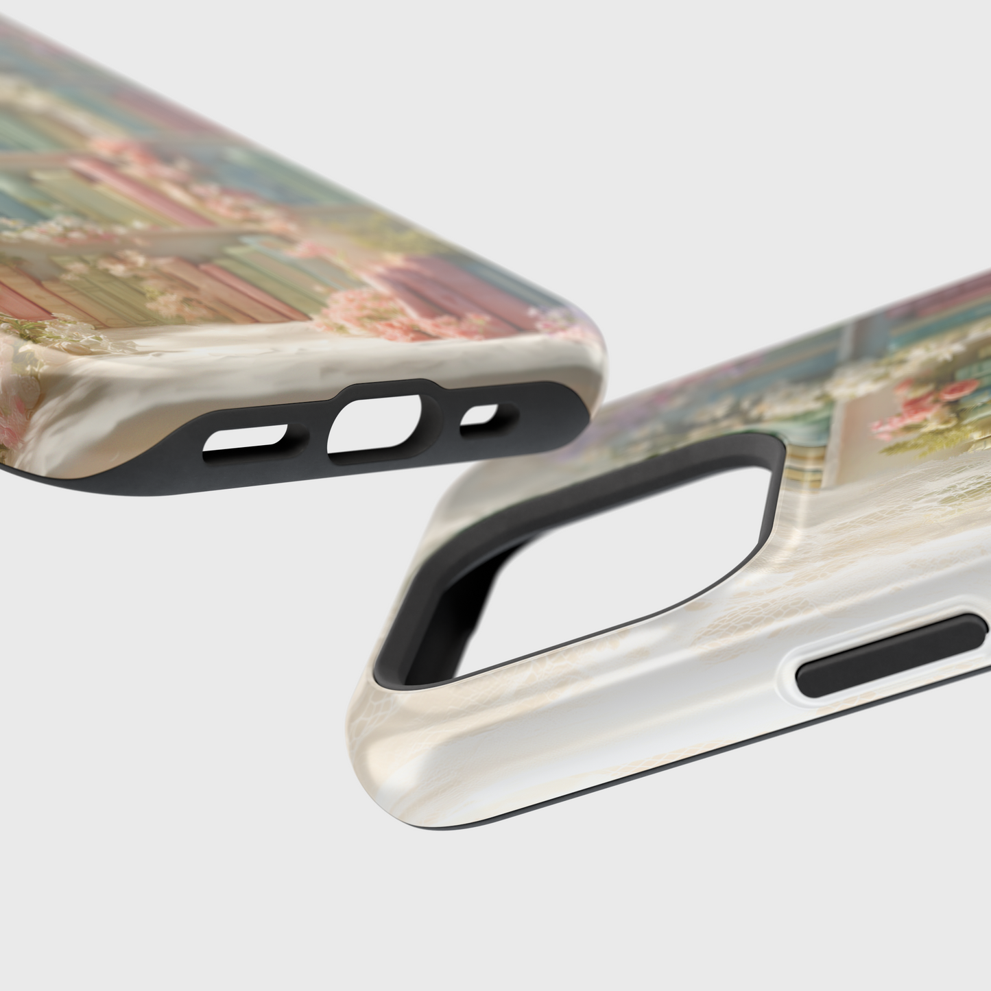 Colorful Floral Bookcase Design iPhone Case