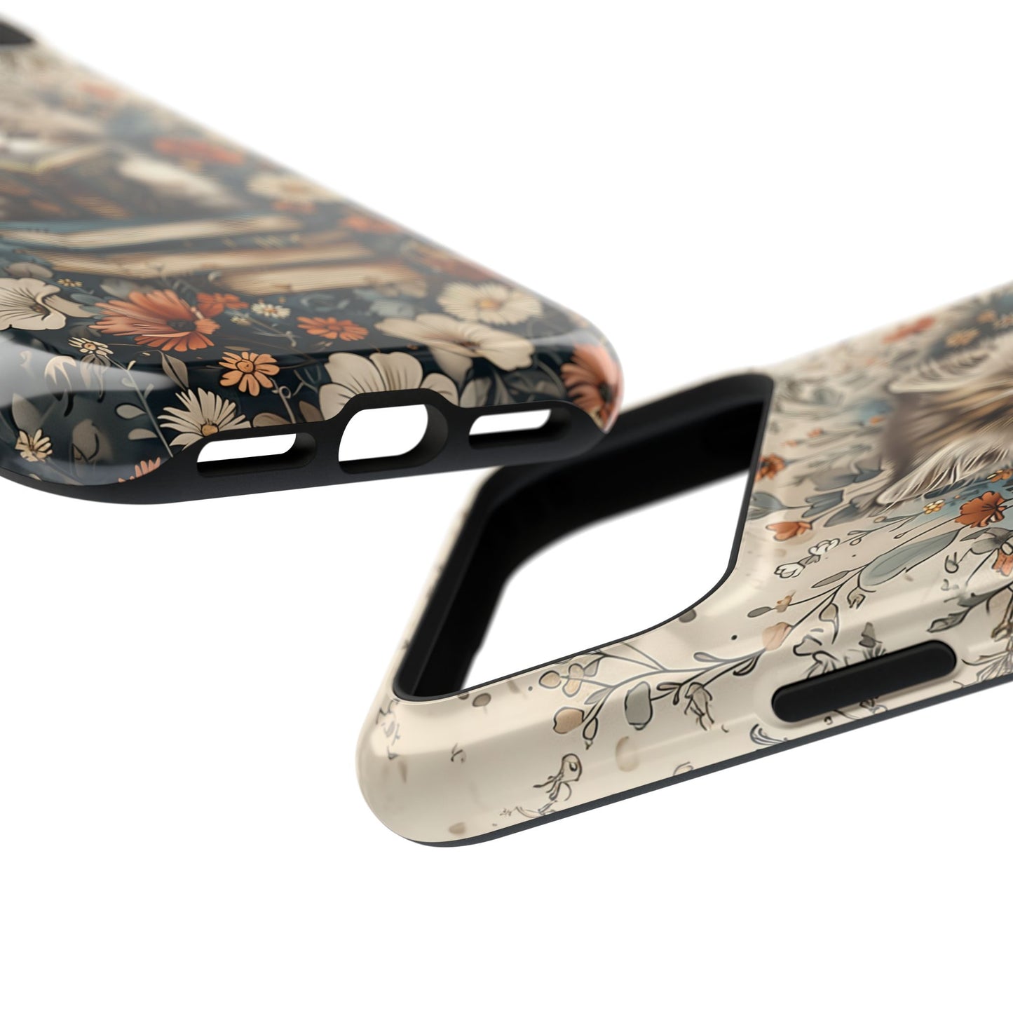 Cute Book Reading Cat Design iPhone Case