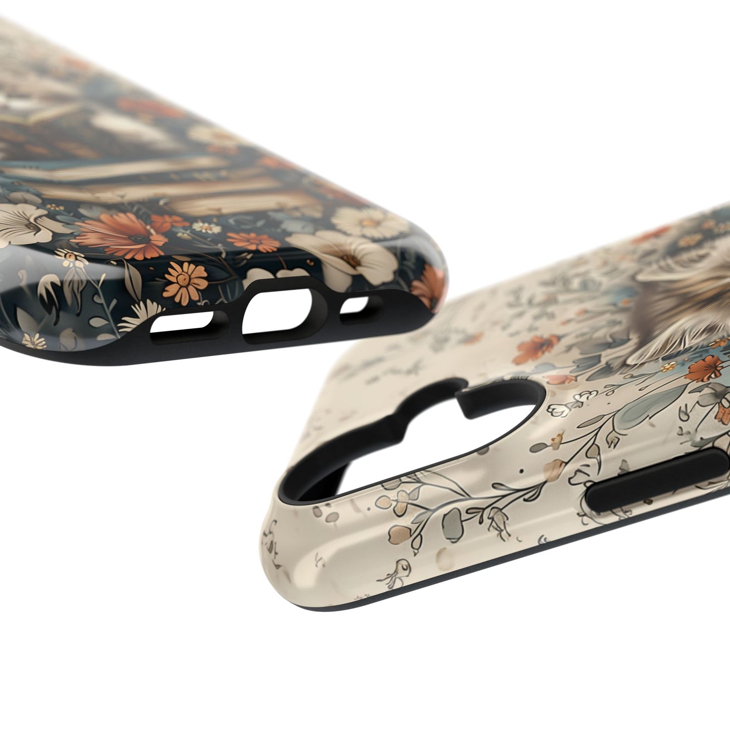 Cute Book Reading Cat Design iPhone Case