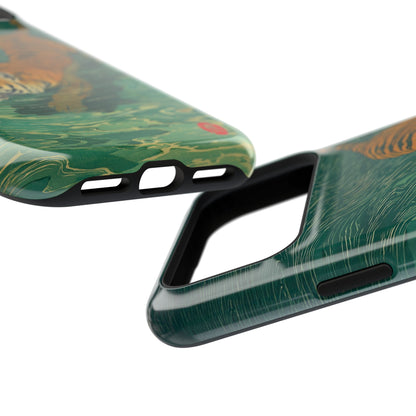 The Emerald Swirl – Ukiyo-e Tiger Design iPhone Case