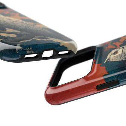 The Sunset Pine – Ukiyo-e Owl Design iPhone Case