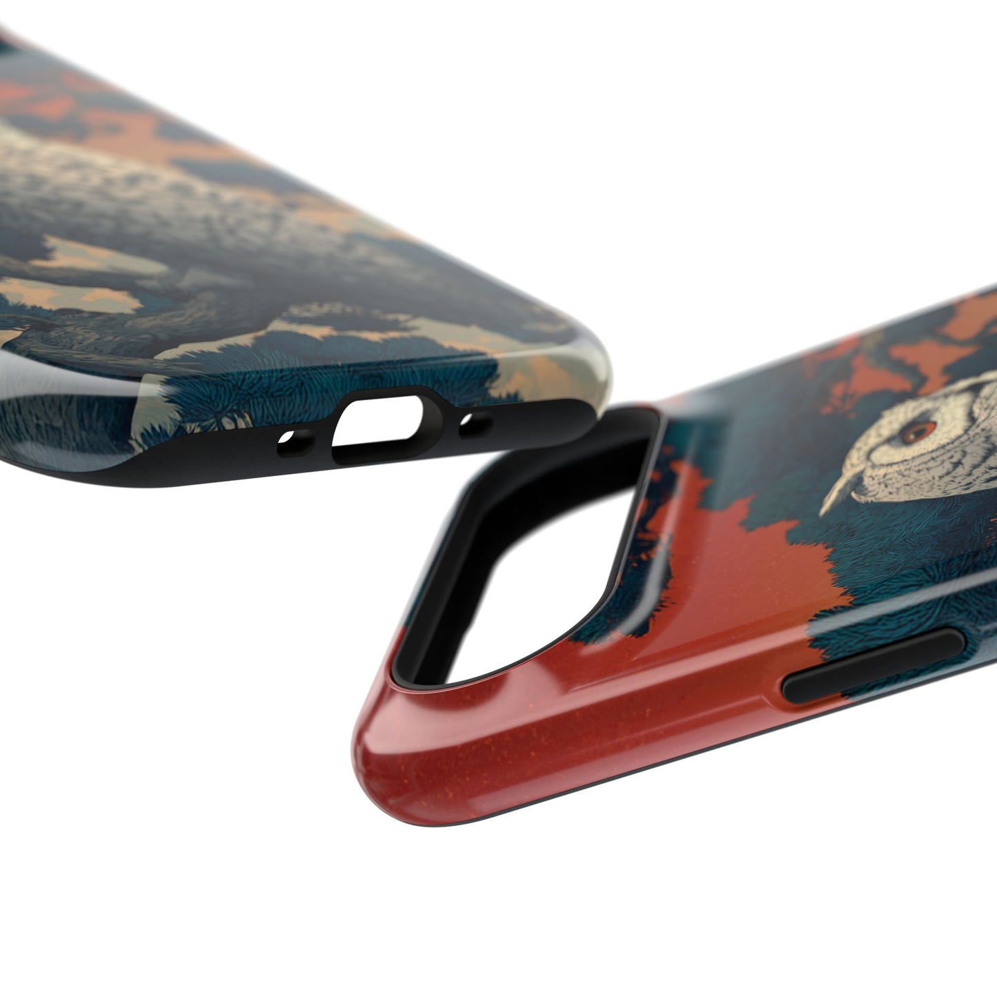 The Sunset Pine – Ukiyo-e Owl Design iPhone Case