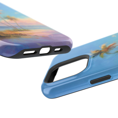 The Golden Hour Canvas – Painted Palm Design iPhone Case