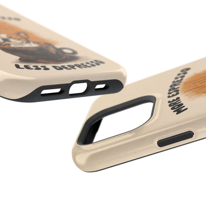 More Espresso, Less Depresso – Frenchie Coffee Design iPhone Case