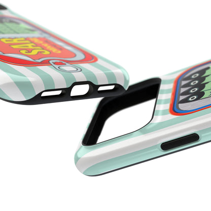 The Vintage Sardine Tin – Pop-Art Striped Design iPhone Case (Mint)